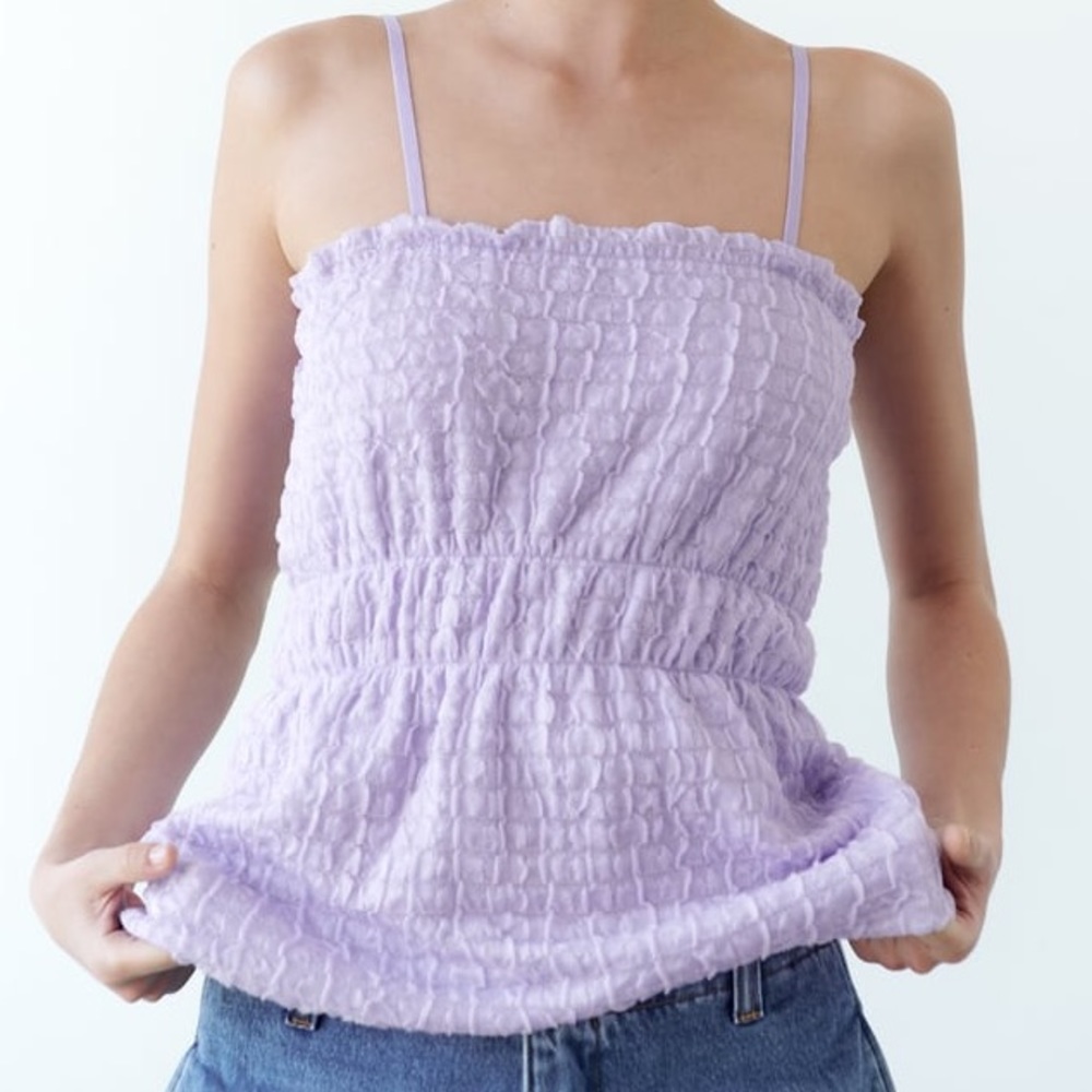 Zara Lavender Elastic Cami Top, Adorable Only Worn Once